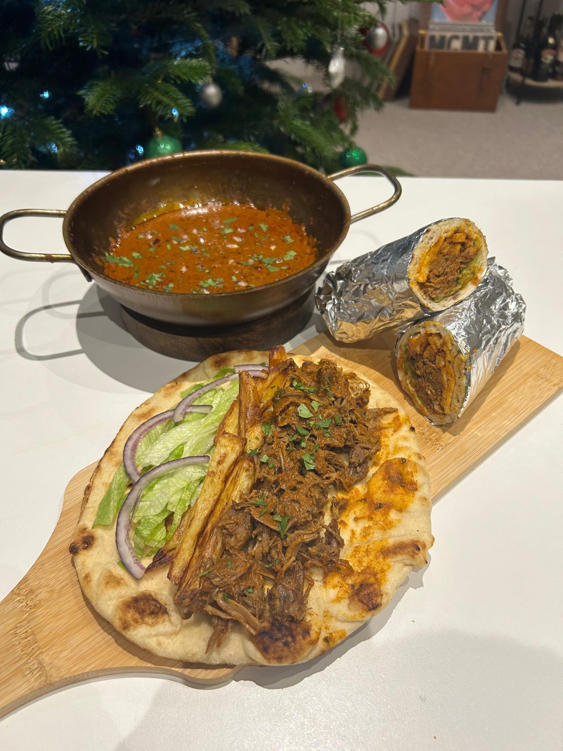 Shredded Tandoori Lamb Flatbread Recipe