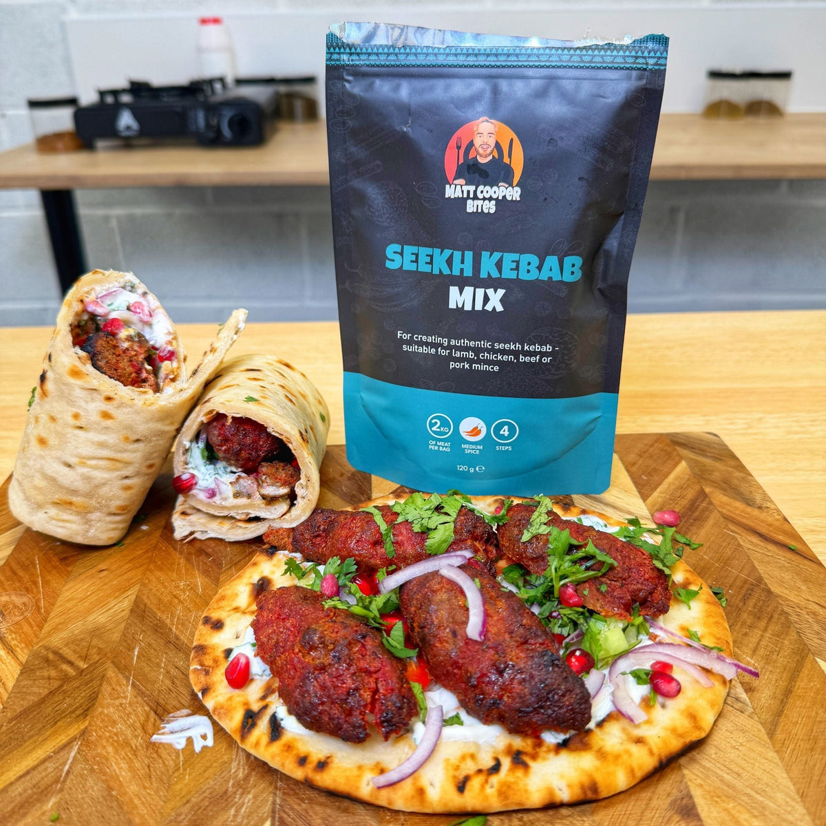 Easy Seekh Kebab Flatbreads Recipe
