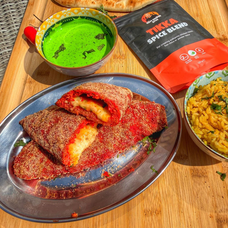 High Protein Cheesy Chicken Tikka Hot Pockets Recipe